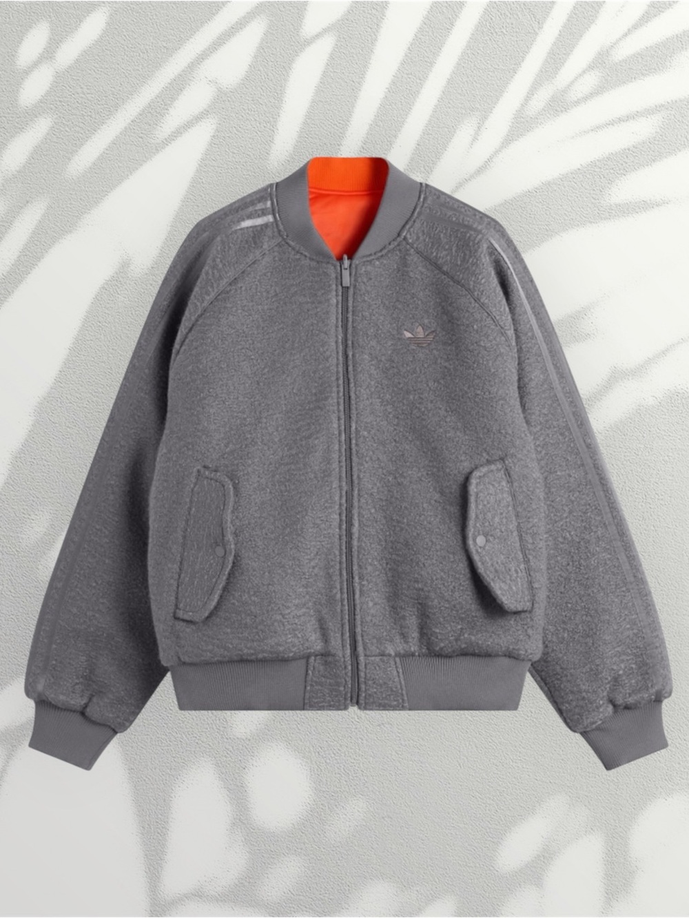 Adidas Reversible Fleece Bomber Jacket 🧥